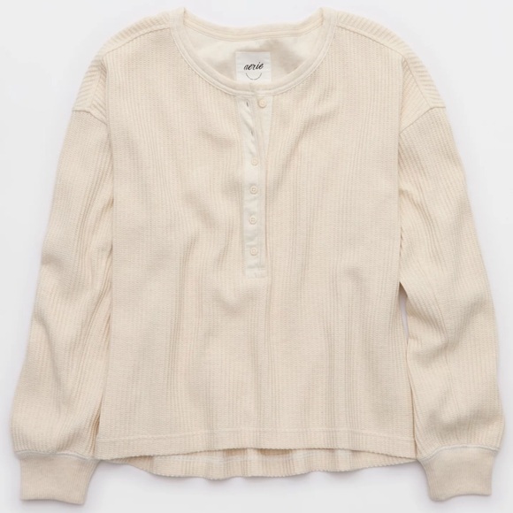 aerie Tops - Aerie Waffle Henley Sweatshirt